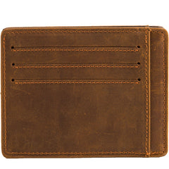 Leather Mens Slim Cards Holder Front Pocket Wallets Card Wallet for Men - iwalletsmen