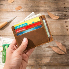 Leather Mens Slim Cards Holder Front Pocket Wallets Card Wallet for Men - iwalletsmen