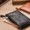 Leather Mens Slim Clutch Wristlet Bag Zipper Clutch for Men