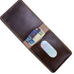 Leather Mens Slim Front Pocket Bifold Small Wallets License Wallet for Men - iwalletsmen