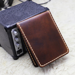 Leather Mens Slim Front Pocket Bifold Small Wallets License Wallet for Men - iwalletsmen