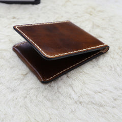 Leather Mens Slim Front Pocket Bifold Small Wallets License Wallet for Men - iwalletsmen