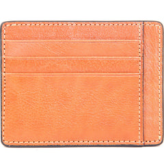 Leather Mens Slim Front Pocket Wallet Card Wallet Black Card Wallet for Men