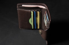 Leather Mens Slim billfold Leather Wallet Men Small Wallets Bifold for Men