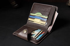 Leather Mens Slim billfold Leather Wallet Men Small Wallets Bifold for Men