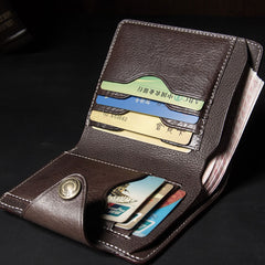 Leather Mens Slim billfold Leather Wallet Men Small Wallets Bifold for Men