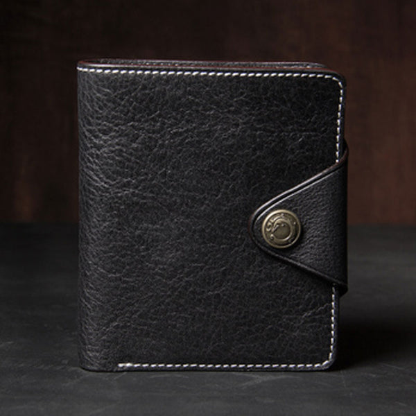 Leather Mens Slim billfold Leather Wallet Men Small Wallets Bifold for Men