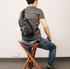 Leather Mens Sling Bag Sling Shoulder Bag Sling Backpack for men - iwalletsmen