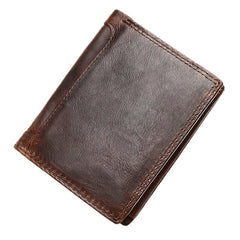 Leather Mens Small Wallet Slim Trifold Vintage Wallet for Mens - iwalletsmen