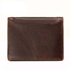 Leather Mens Small Wallet Slim Trifold Vintage Wallet for Mens - iwalletsmen