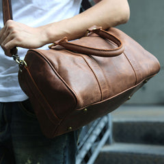 Leather Mens Small Weekender Bags Travel Bag Shoulder Bags for men - iwalletsmen