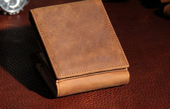 Leather Mens Vintage Leather Wallet Men Small Wallets Trifold for Men