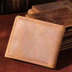 Leather Mens Vintage Leather Wallet Men Small Wallets Trifold for Men