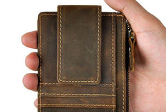 Leather Mens Wallet Cool Slim Front Pocket Wallet Money Clip for Men - iwalletsmen