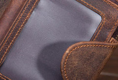 Leather Mens Wallet billfold Zipper Bifold Wallet Vintage Wallet for Men - iwalletsmen