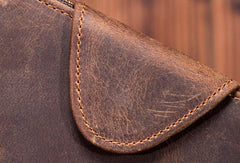 Leather Mens Wallet billfold Zipper Bifold Wallet Vintage Wallet for Men - iwalletsmen