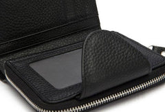 Leather Mens Wallet billfold Zipper Bifold Wallet Vintage Wallet for Men - iwalletsmen