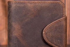 Leather Mens Wallet billfold Zipper Bifold Wallet Vintage Wallet for Men - iwalletsmen