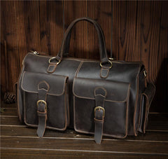 Leather Mens Weekender Bag Large Travel Bag Duffle Bag Vintage Overnight Bag Bag - iwalletsmen
