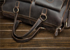 Leather Mens Weekender Bag Large Travel Bag Duffle Bag Vintage Overnight Bag Bag - iwalletsmen