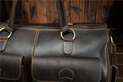 Leather Mens Weekender Bag Large Travel Bag Duffle Bag Vintage Overnight Bag Bag - iwalletsmen