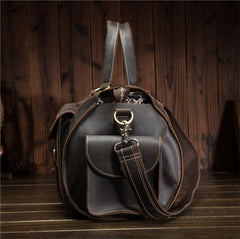 Leather Mens Weekender Bag Large Travel Bag Duffle Bag Vintage Overnight Bag Bag - iwalletsmen