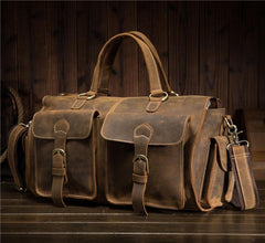 Leather Mens Weekender Bag Large Travel Bag Duffle Bag Vintage Overnight Bag Bag - iwalletsmen