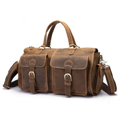 Leather Mens Weekender Bag Large Travel Bag Duffle Bag Vintage Overnight Bag Bag - iwalletsmen