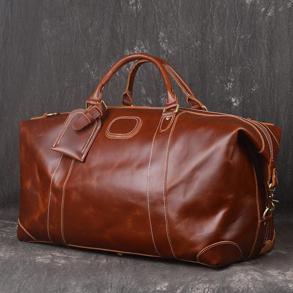 Cool Leather Mens Large Weekender Bag Vintage Travel Bag Duffle Bags - iwalletsmen