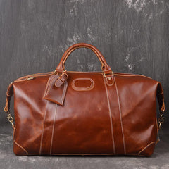 Cool Leather Mens Large Weekender Bag Vintage Travel Bag Duffle Bags - iwalletsmen