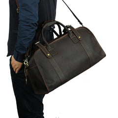 Cool Leather Mens Weekender Bags Vintage Travel Bags Duffle Bag - iwalletsmen