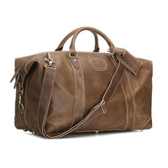 Cool Leather Mens Large Weekender Bag Vintage Travel Bag Duffle Bags - iwalletsmen