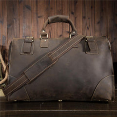 Cool Leather Mens Large Weekender Bag Vintage Travel Bag Duffle Bag for Men - iwalletsmen
