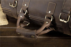 Cool Leather Mens Large Weekender Bag Vintage Travel Bag Duffle Bag for Men - iwalletsmen