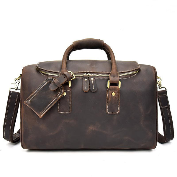 Leather Mens Weekender Bags Vintage Cool Travel Bag Duffle Bag Bag - iwalletsmen