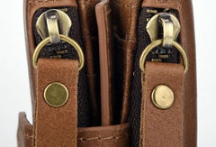 Cool Leather Mens Zip Wallet billfold Slim Bifold Wallet Card Wallet for Men - iwalletsmen