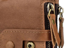 Cool Leather Mens Zip Wallet billfold Slim Bifold Wallet Card Wallet for Men - iwalletsmen