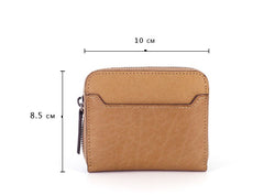 Leather Mens Zipper Front Pocket Wallet Card Wallet Slim Small Change Wallet for Men - iwalletsmen