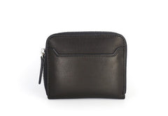 Leather Mens Zipper Front Pocket Wallet Card Wallet Slim Small Change Wallet for Men - iwalletsmen