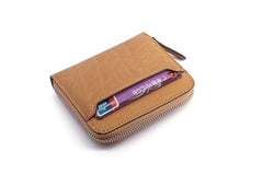 Leather Mens Zipper Front Pocket Wallet Card Wallet Slim Small Change Wallet for Men - iwalletsmen