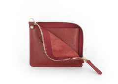 Leather Mens Zipper Small Wallet Wristlet Wallet Clutch Wallet Small Wallet for Men - iwalletsmen