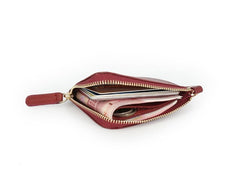 Leather Mens Zipper Small Wallet Wristlet Wallet Clutch Wallet Small Wallet for Men - iwalletsmen