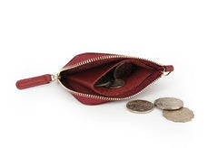 Leather Mens Zipper Small Wallet Wristlet Wallet Clutch Wallet Small Wallet for Men - iwalletsmen