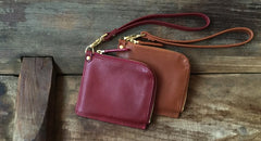 Leather Mens Zipper Small Wallet Wristlet Wallet Clutch Wallet Small Wallet for Men - iwalletsmen