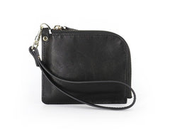 Leather Mens Zipper Small Wallet Wristlet Wallet Clutch Wallet Small Wallet for Men - iwalletsmen