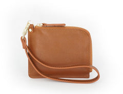 Leather Mens Zipper Small Wallet Wristlet Wallet Clutch Wallet Small Wallet for Men - iwalletsmen