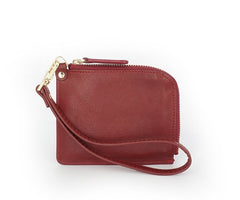 Leather Mens Zipper Small Wallet Wristlet Wallet Clutch Wallet Small Wallet for Men - iwalletsmen