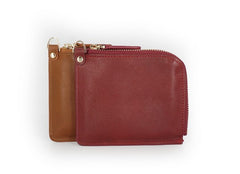 Leather Mens Zipper Small Wallet Wristlet Wallet Clutch Wallet Small Wallet for Men - iwalletsmen