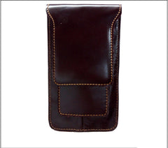 Leather Slim Belt Pouch Mens Small Cases Waist Bag for Men