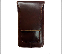 Leather Slim Belt Pouch Mens Small Cases Waist Bag for Men